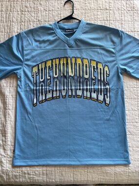 The Hundreds Light Blue Mesh Jersey with Yellow & Navy Graphic